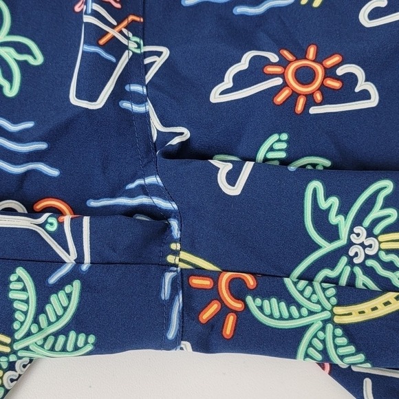 Chubbies‎ NEW Men's Small Navy Neon Lights 7" Inseam Flamingo Retro Swim Trunks - Picture 8 of 13